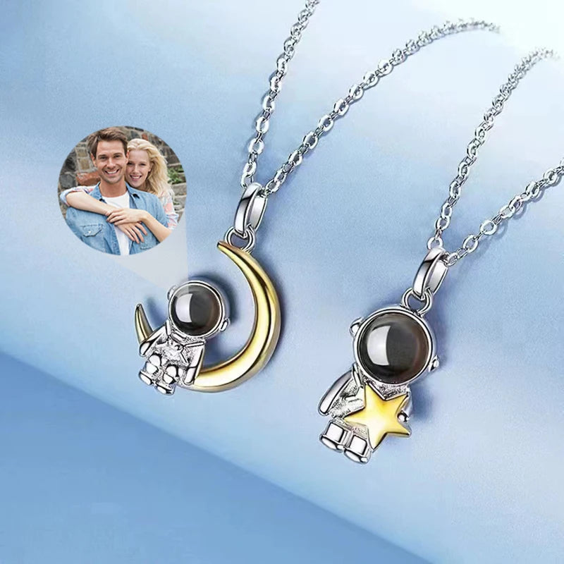 Collar con foto de proyección personalizada espacial