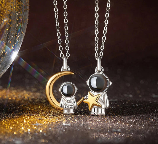 Collar con foto de proyección personalizada espacial