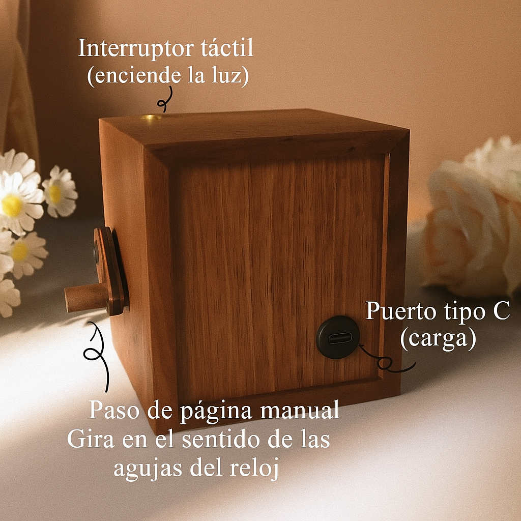 Cubo giratorio de fotos personalizada con luz
