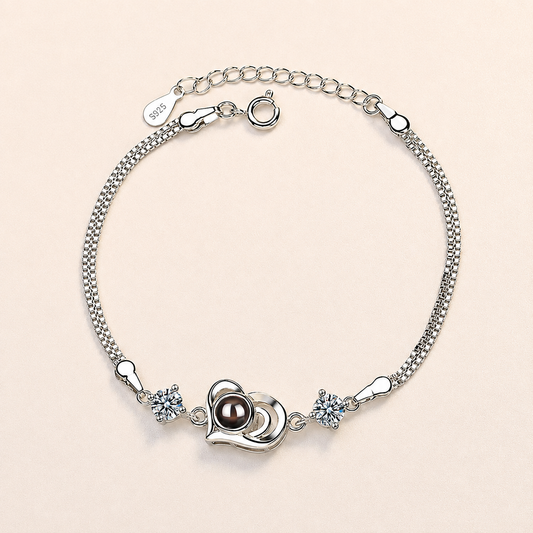 Pulsera de Plata Ley 925 de proyección con foto personalizada