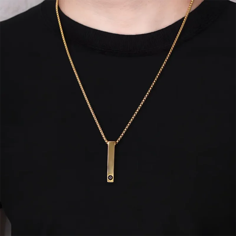 Collar de Barra Recta con Foto Personalizada y Proyección
