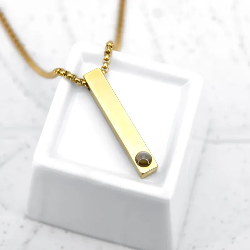 Collar de Barra Recta con Foto Personalizada y Proyección