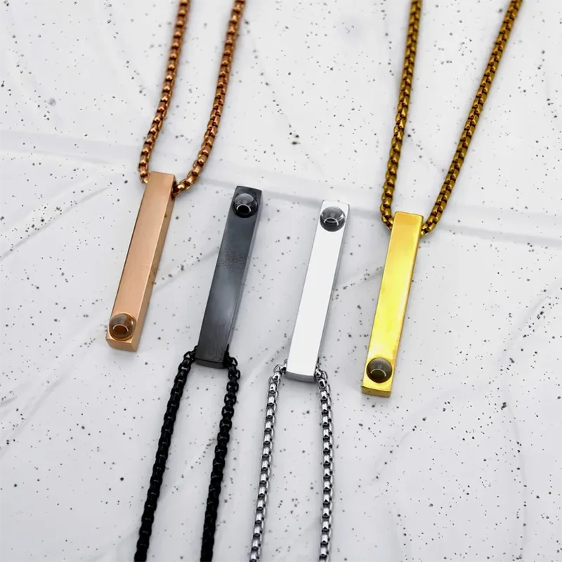 Collar de Barra Recta con Foto Personalizada y Proyección