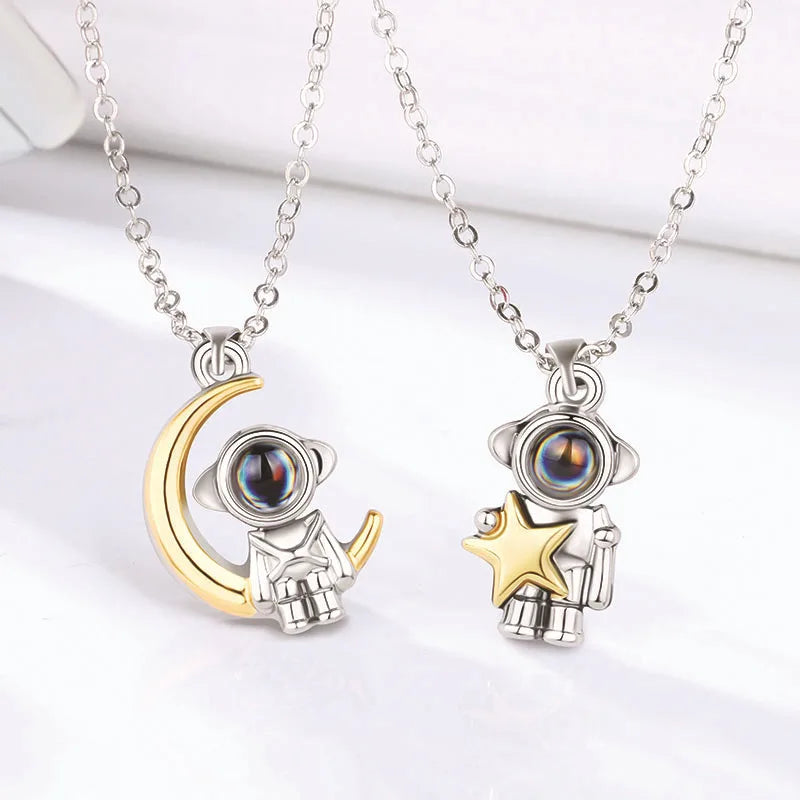 Collar con foto de proyección personalizada espacial