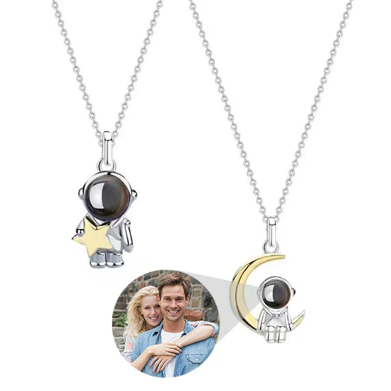 Collar con foto de proyección personalizada espacial