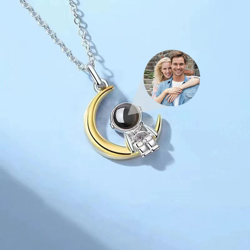 Collar con foto de proyección personalizada espacial