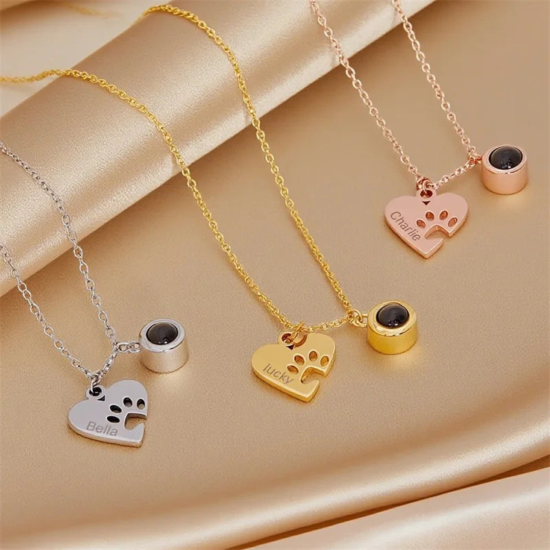 Collar con Foto Pet Love Huellas