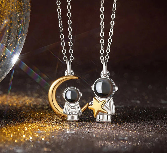 Collar con foto de proyección personalizada espacial