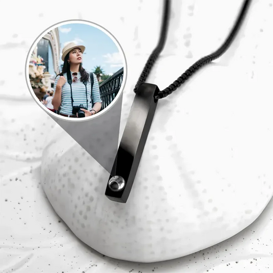 Collar de Barra Recta con Foto Personalizada y Proyección