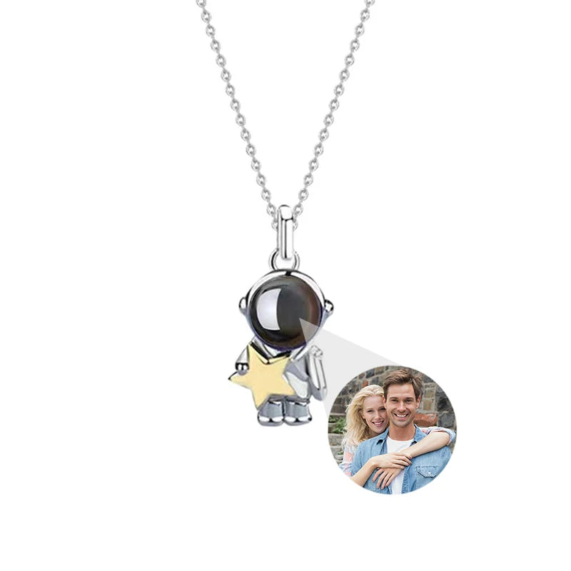 Collar con foto de proyección personalizada espacial